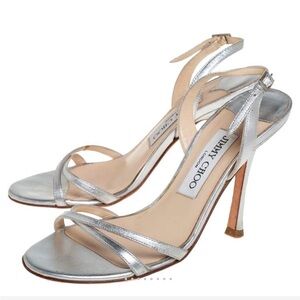 Jimmy Choo Silver Slingback Heels - size 39.5